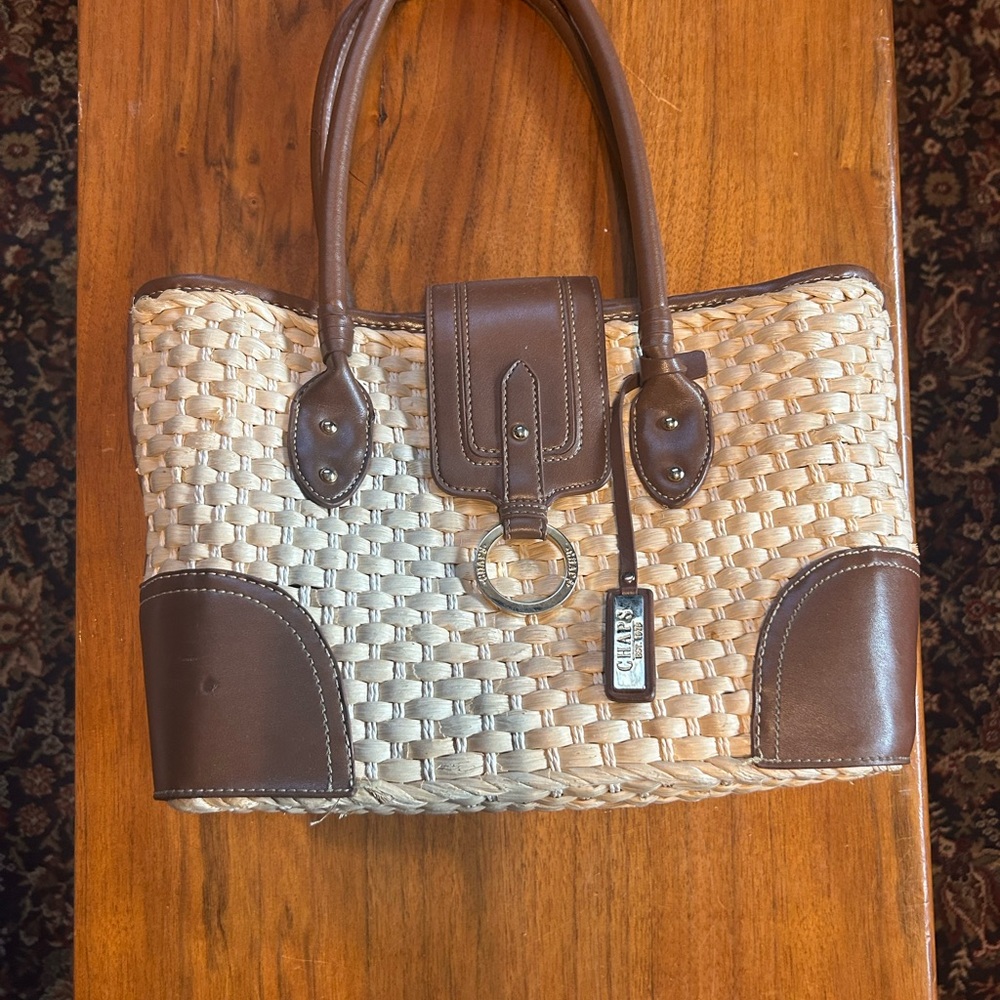 Chaps Brown and Cream Classic Tote Bag